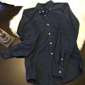 J Crew Black/Blue Gingham Shirt