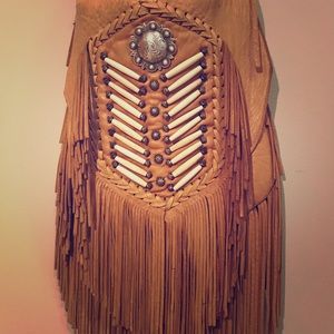 Buffalo Bone Fringed Bag by Tribe America