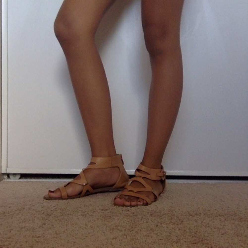 Faux Leather Studded Sandals