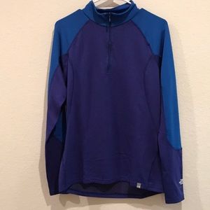 Blue north face zip up
