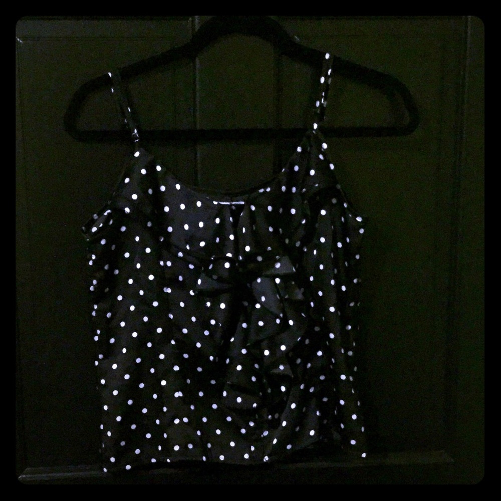 Classy satin finish polka dot blouse
