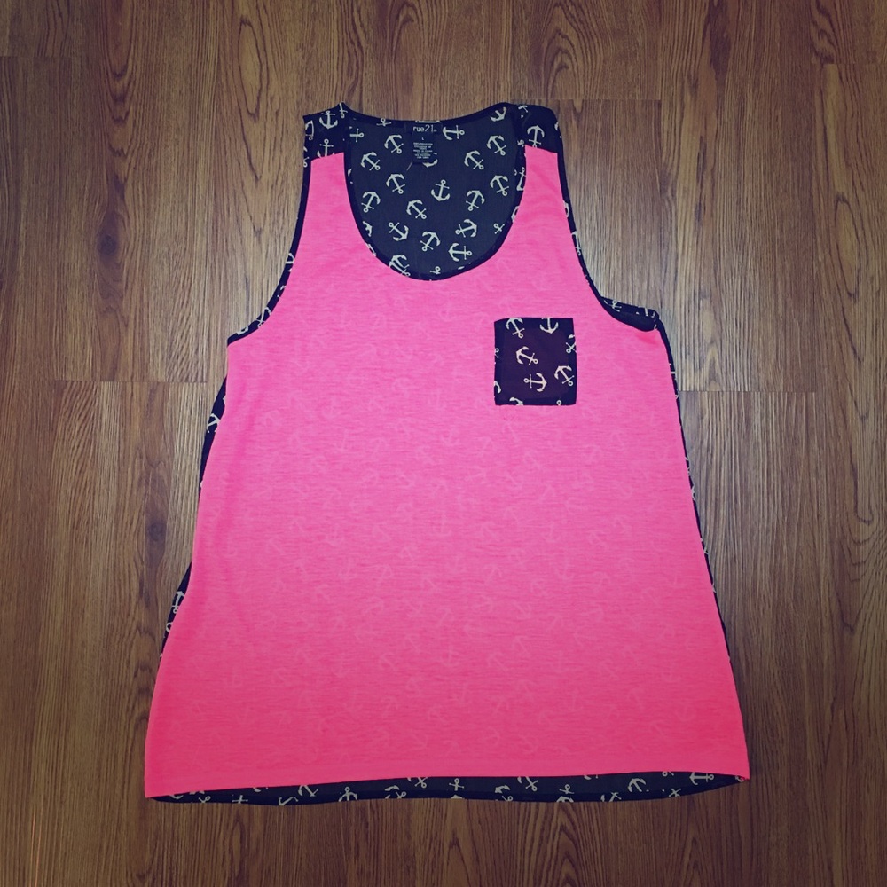 Rue21 hot pink and sheer tank
