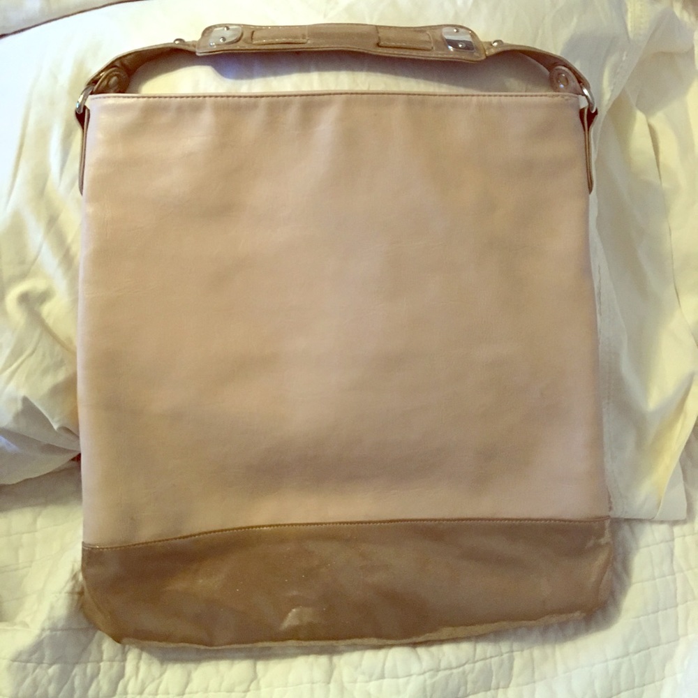 Pink and glitter gold bag by express