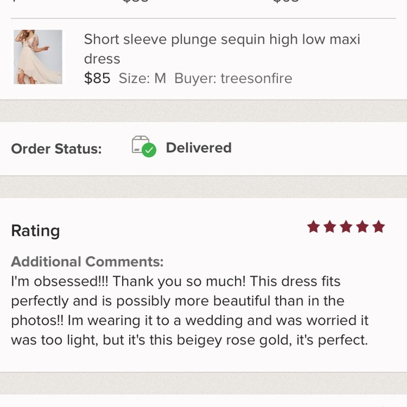 Short sleeve plunge sequin high low maxi dress - Picture 7 of 7