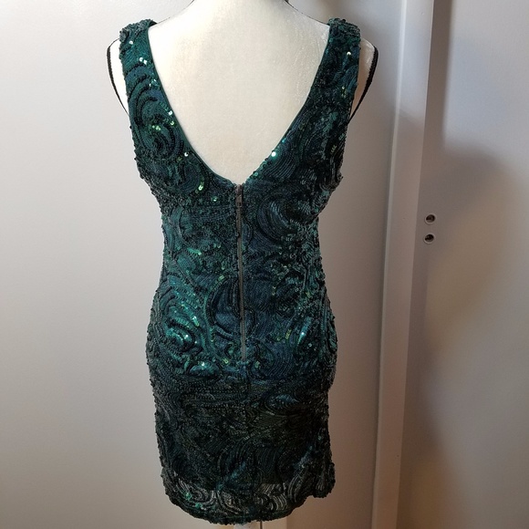 Forever 21 Green Sequin Cocktail Dress - Picture 4 of 8