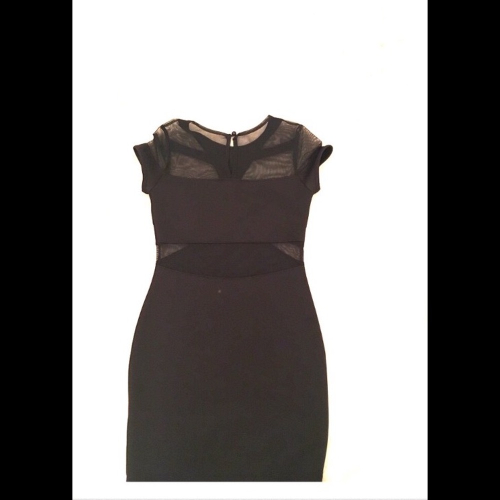 NWT! Arden B. Black Dress with Mesh Detail