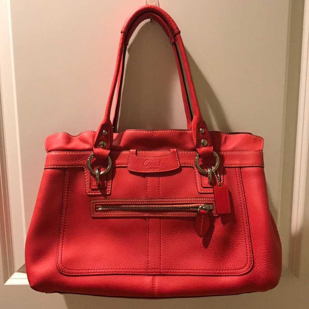 LikeNewCoach Pebbled Leather Large Shopper Handbag