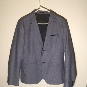 Blue Jacket with brown elbow pads