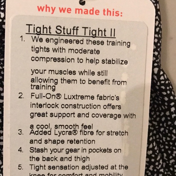 NWT ALPINE LULULEMON TIGHT STUFF TIGHT II --4 - Picture 5 of 8
