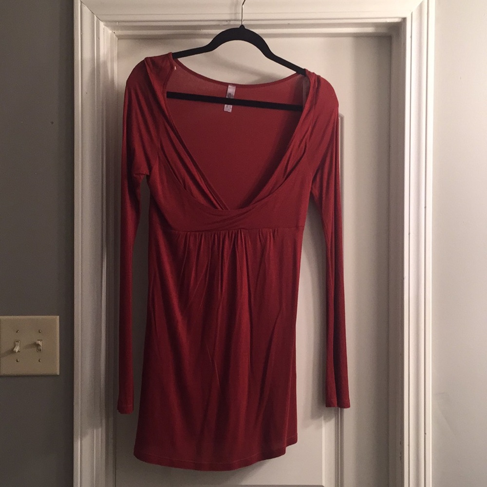 Burnt orange long sleeve top