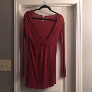 Burnt orange long sleeve top