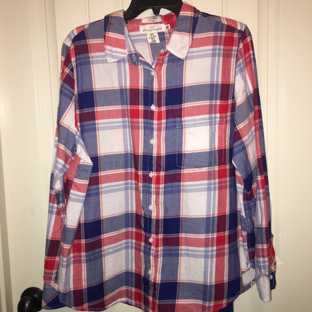 H&M Red white and blue flannel