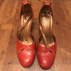 Franco Sarto Red leather dancing heels
