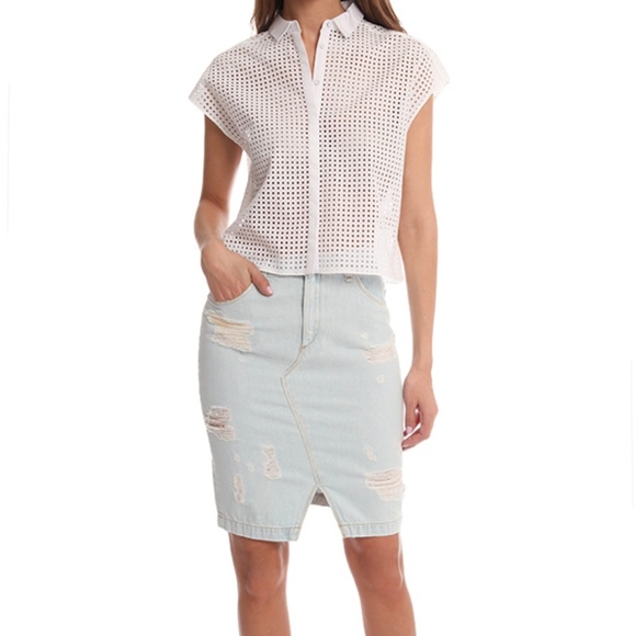 rag & bone Dresses & Skirts - *Moving Sale* Rag & Bone Shredded Denim Skirt