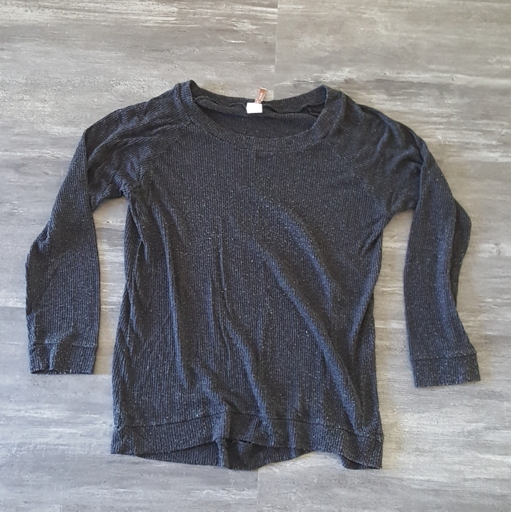 Dark Grey Basic Sweater Long Sleeve