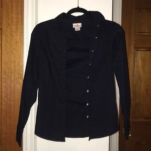 Navy blue button down shirt