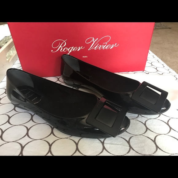 Roger Vivier buckle leather ballerina flats - Picture 1 of 7