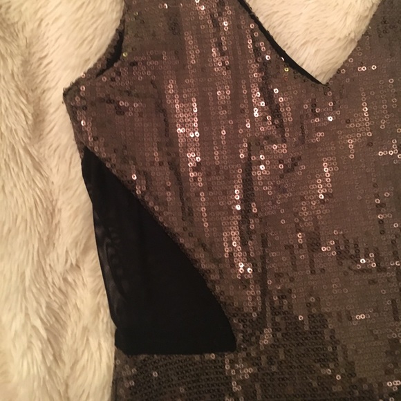 NWT Love Culture Mocha Sequin Dress w/MeshDetail - Picture 4 of 5