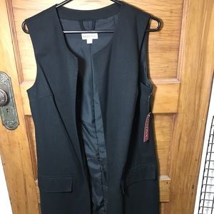 Merona collarless, sleeveless trench