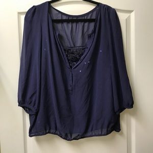 🎉 SALE! Navy Sequin Blouse