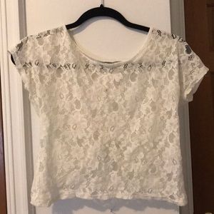 All white lace top