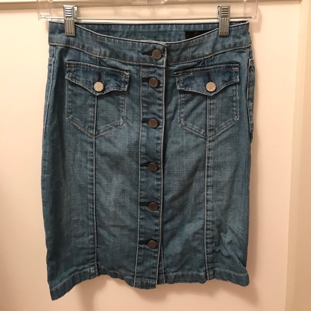All saints denim skirt