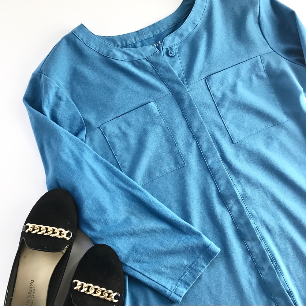 Blue Button Up Blouse
