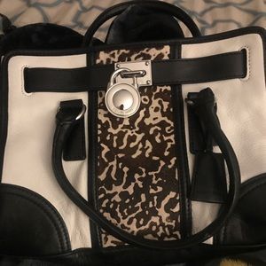 Michael Kors Black and White Satchel