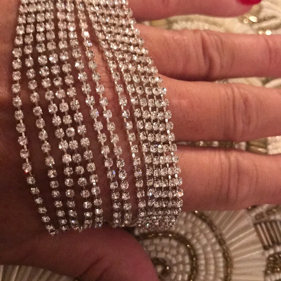Rhinestone bracelet Multi strand - Picture 1 of 4