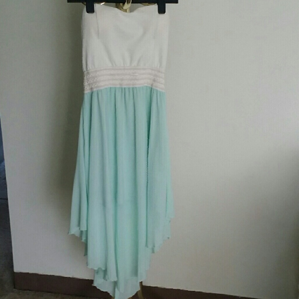 NWT - Mint Strapless Asymmetrical Dress
