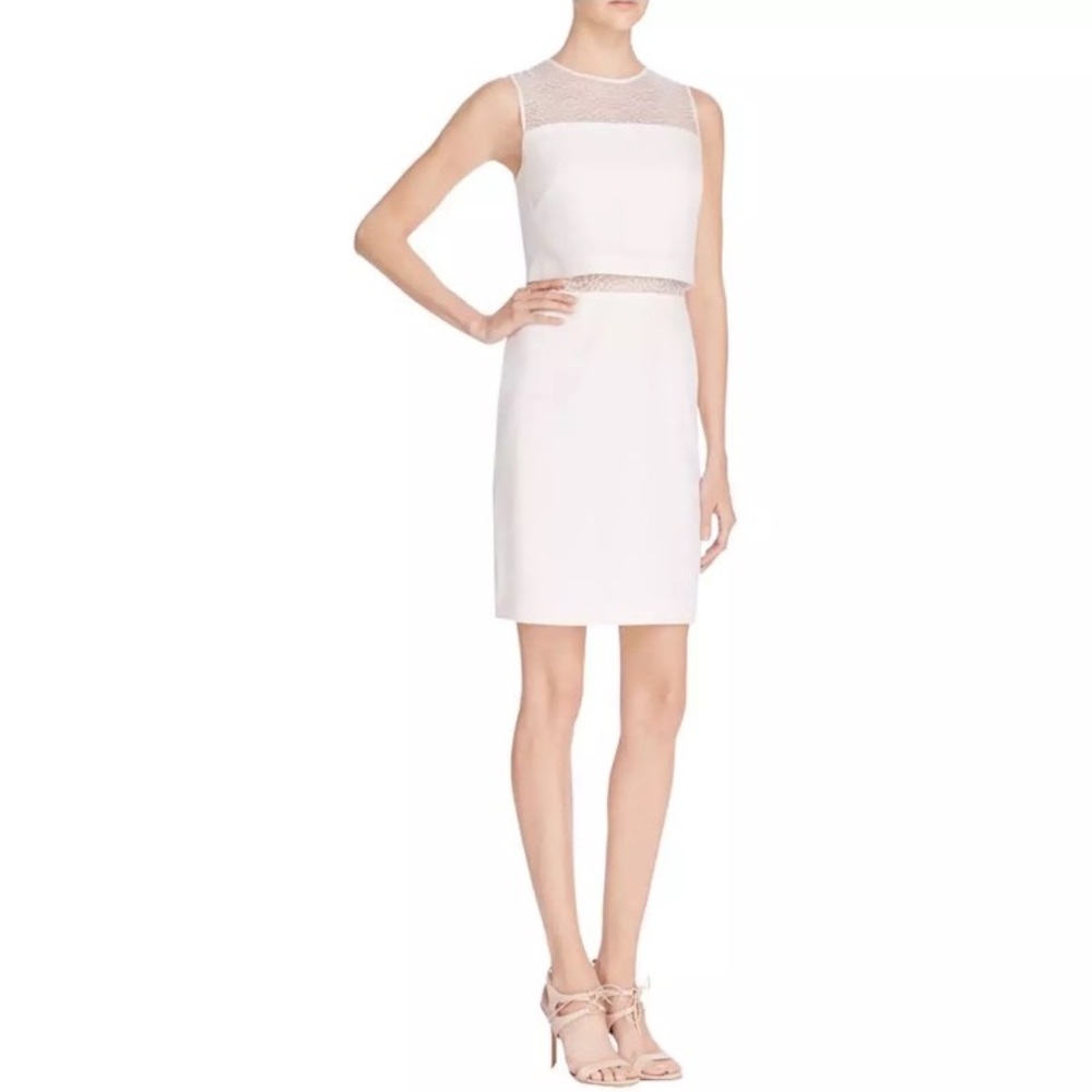 Aidan Mattox Tiered Lace Trim Dress