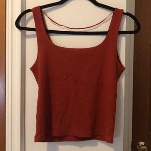 Orange red crop top