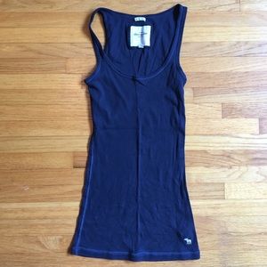 ABERCROMBIE navy blue stretch tank top