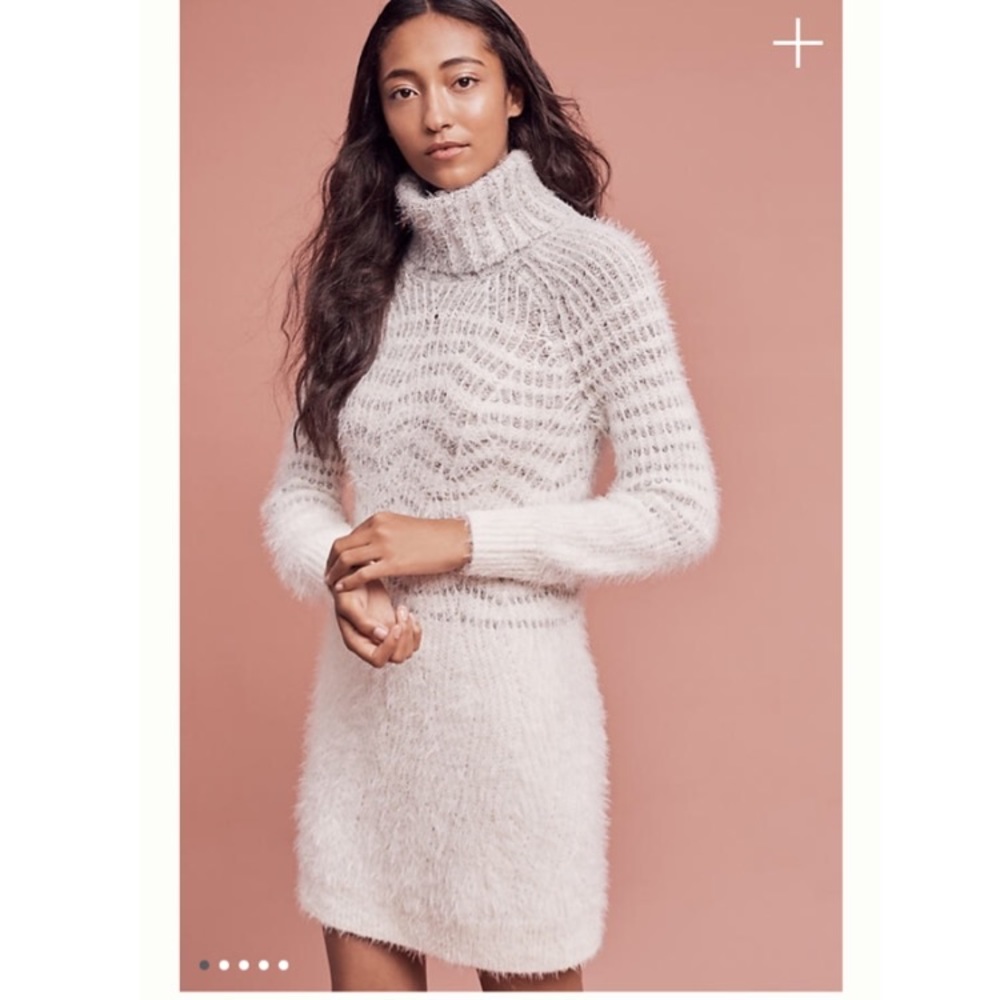 Anthro Sleeping on Snow Eyelash Sweater Dress - Picture 2 of 6
