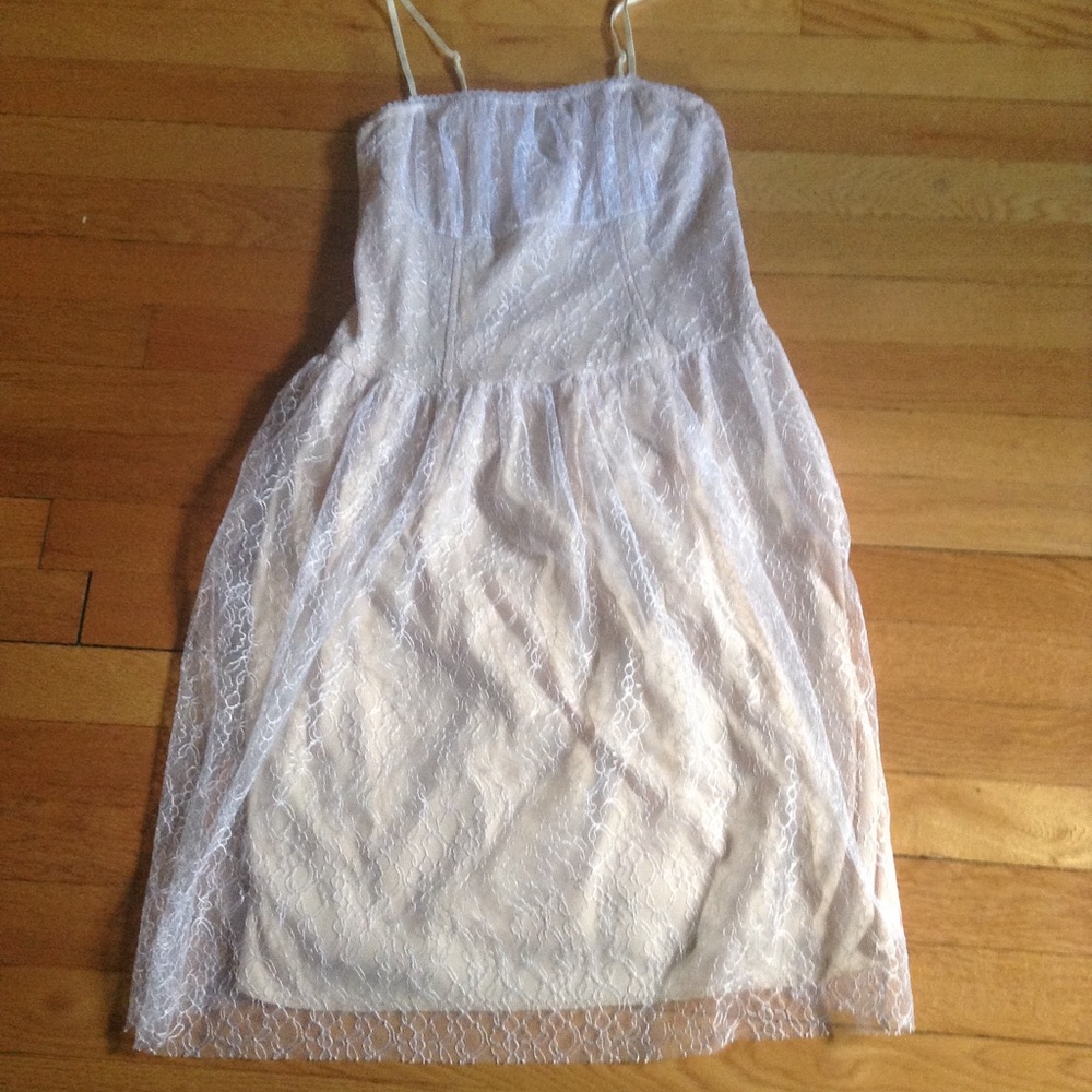 Hot Kiss Nude Lace Dress Side Zip Medium