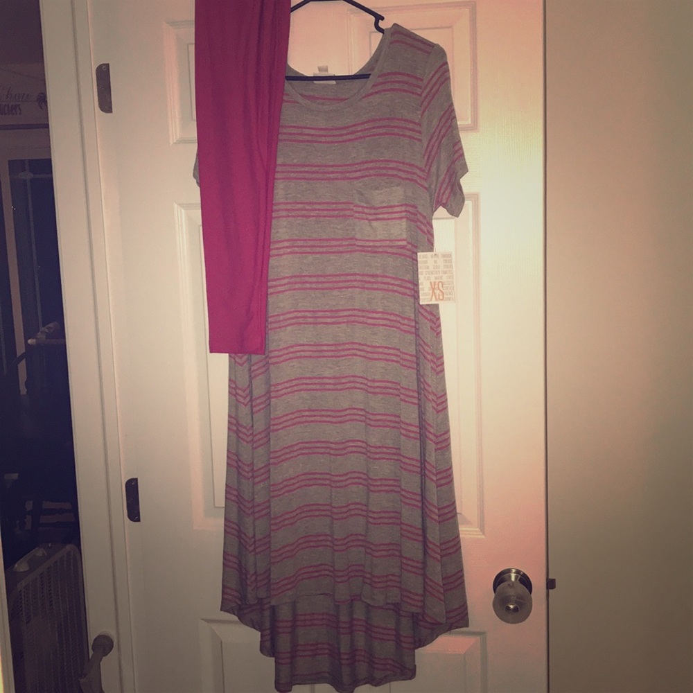 XS LuLaRoe Carly Dress and OS Leggings BNWT