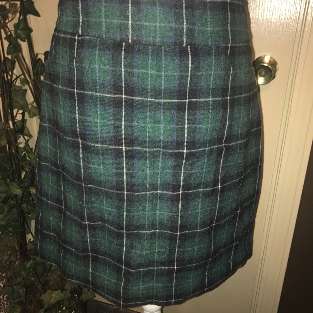 🍂MERONA - Hunter green plaid pencil skirt🍂