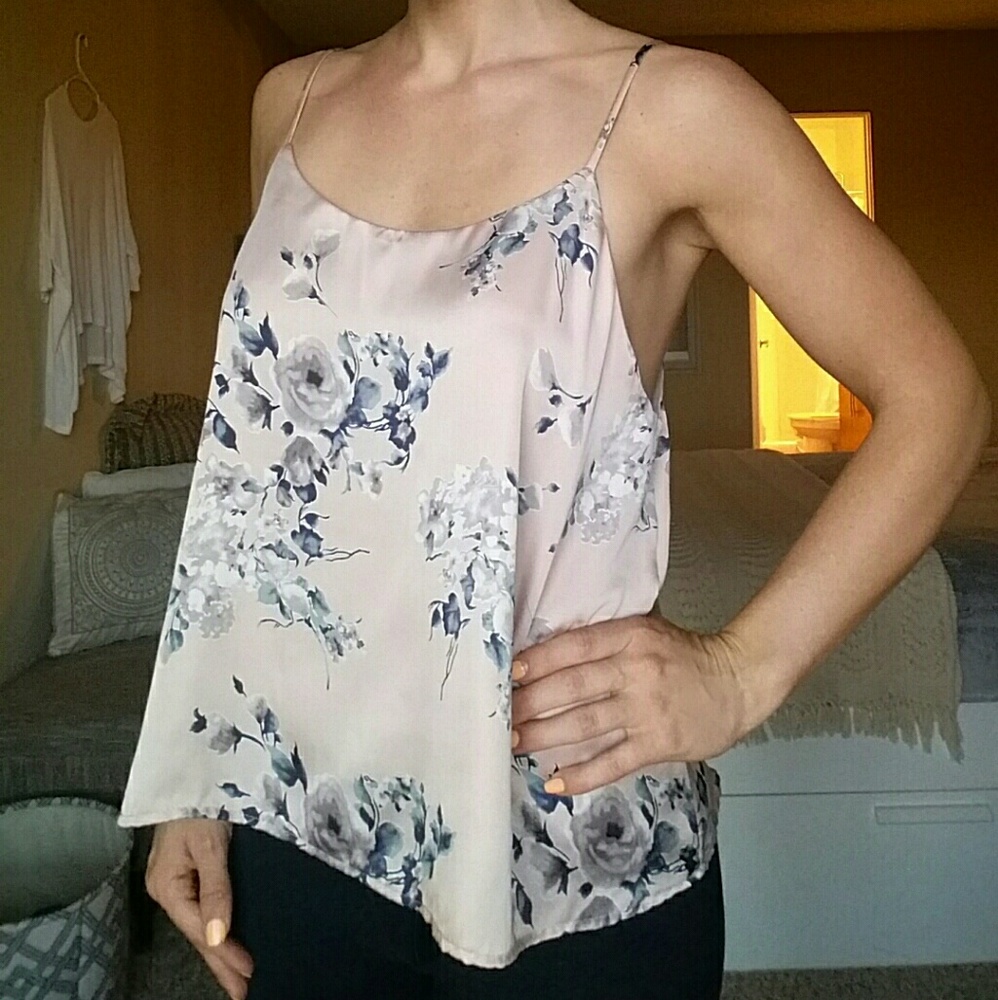 Pastel Spaghetti Strap Silk Cami Top