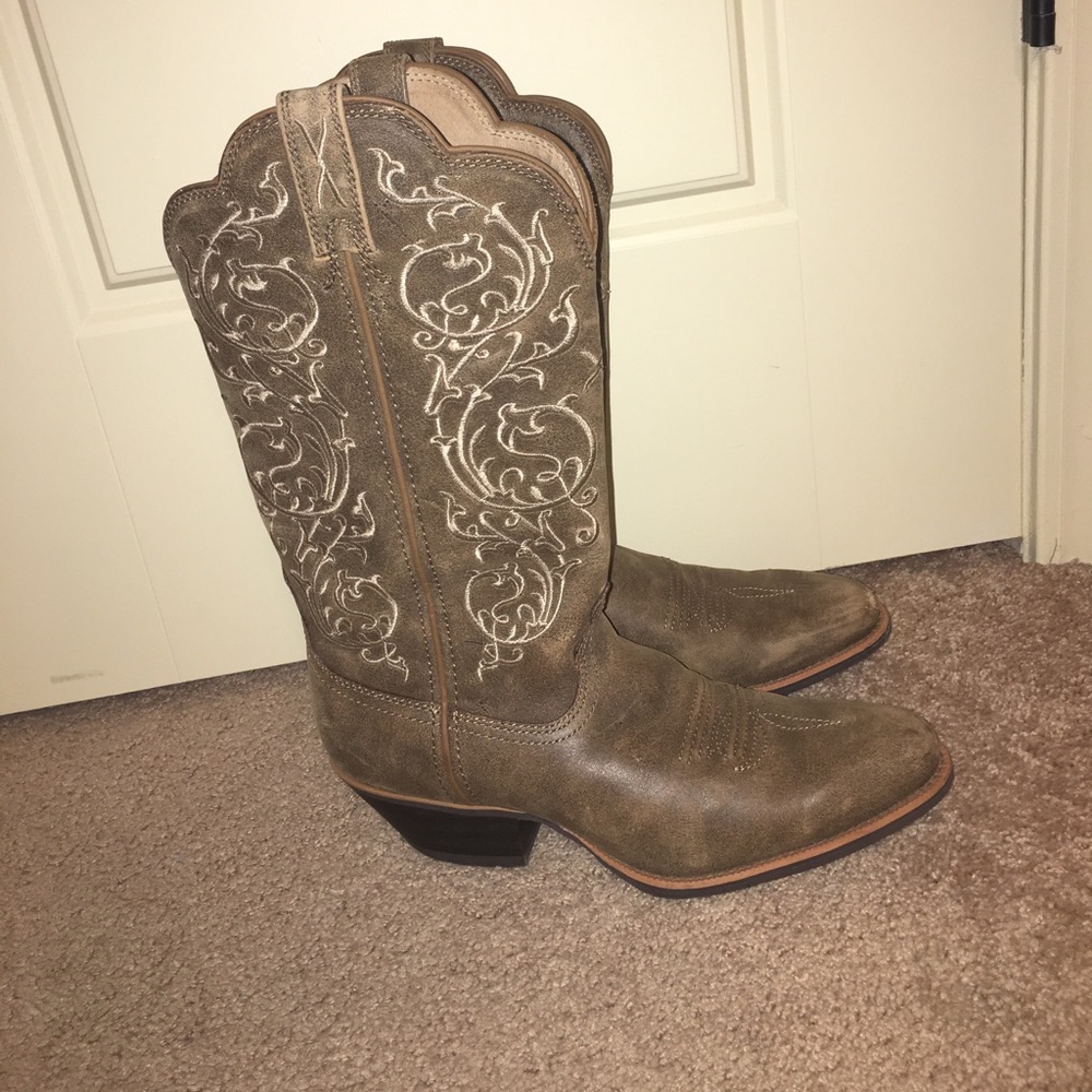 Brown cowboy boots