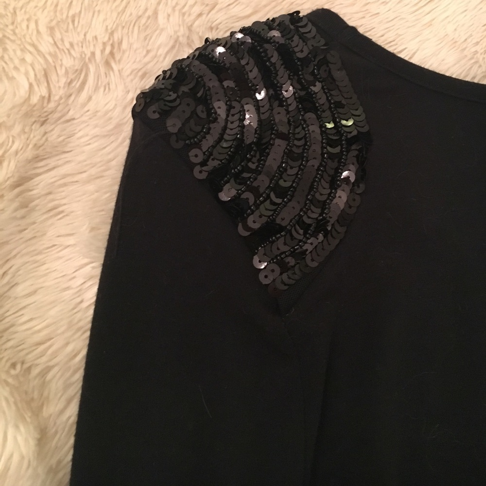 Arden B Dress with Sequin Padded Shoulders