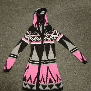 Derek Heart Aztec Print Cardigan
