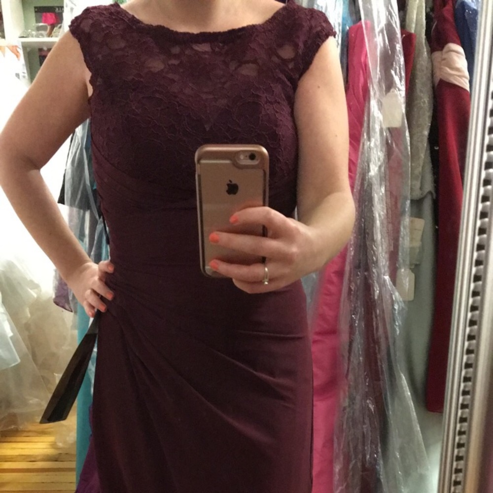Floor Length New Maroon/Wine Bridesmaid/prom Gown - Picture 8 of 8
