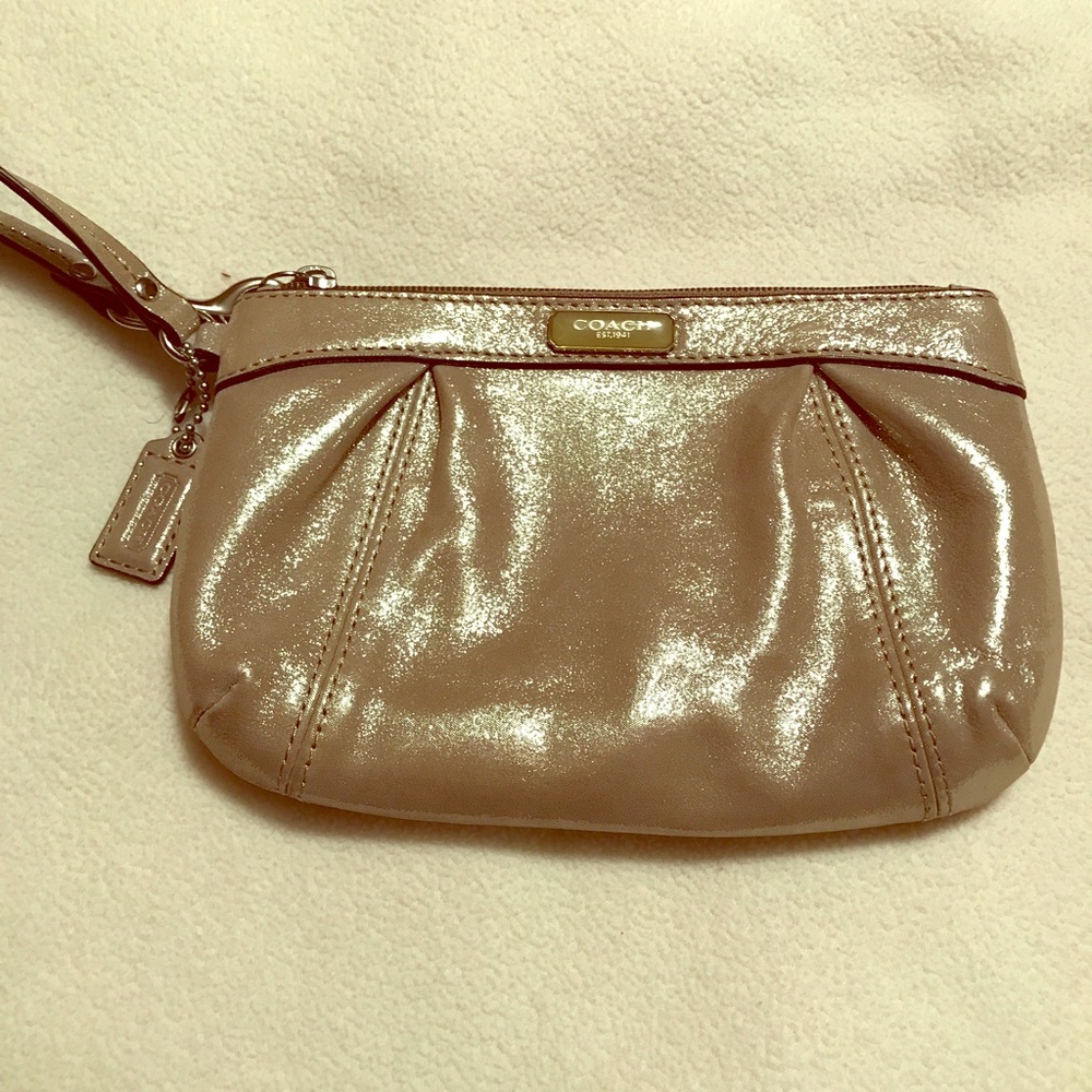 Coach gold wristlet