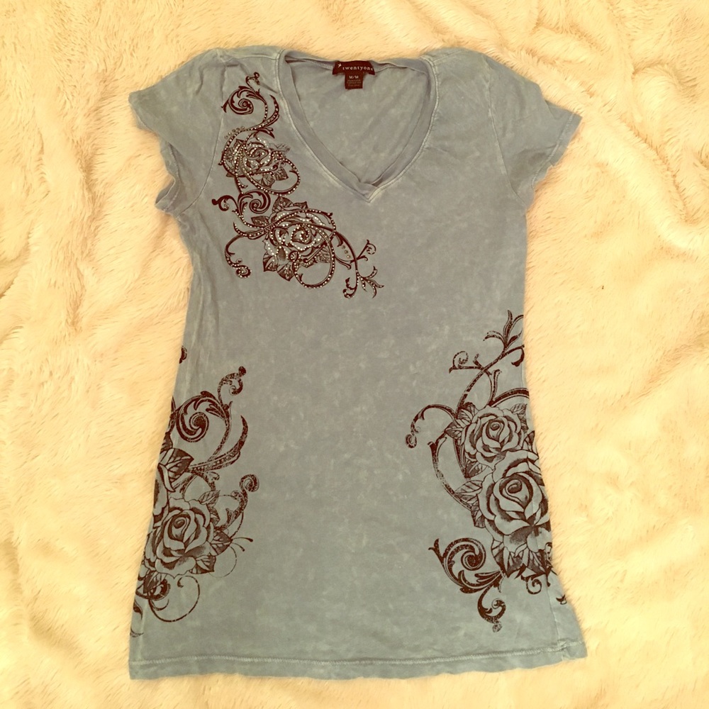 Forever 21 Tee with Rhinestone Detail