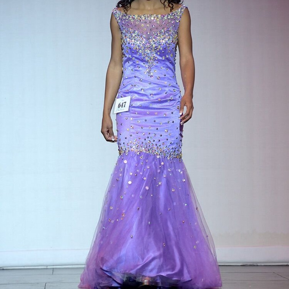 Purple prom pageant dress