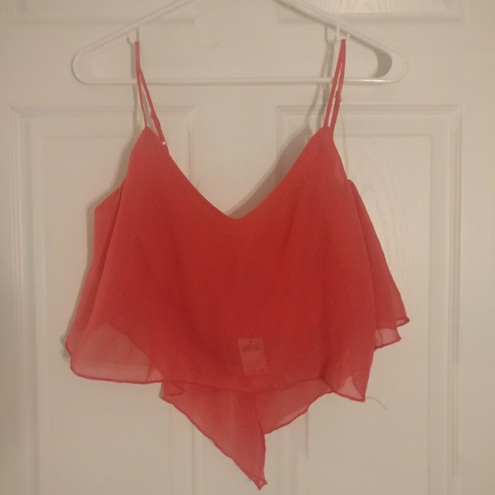 NWT CORAL FLOWY CROP TOP