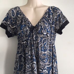 INC INTERNATIONAL CONCEPT Sz L Blue Paisley Dress