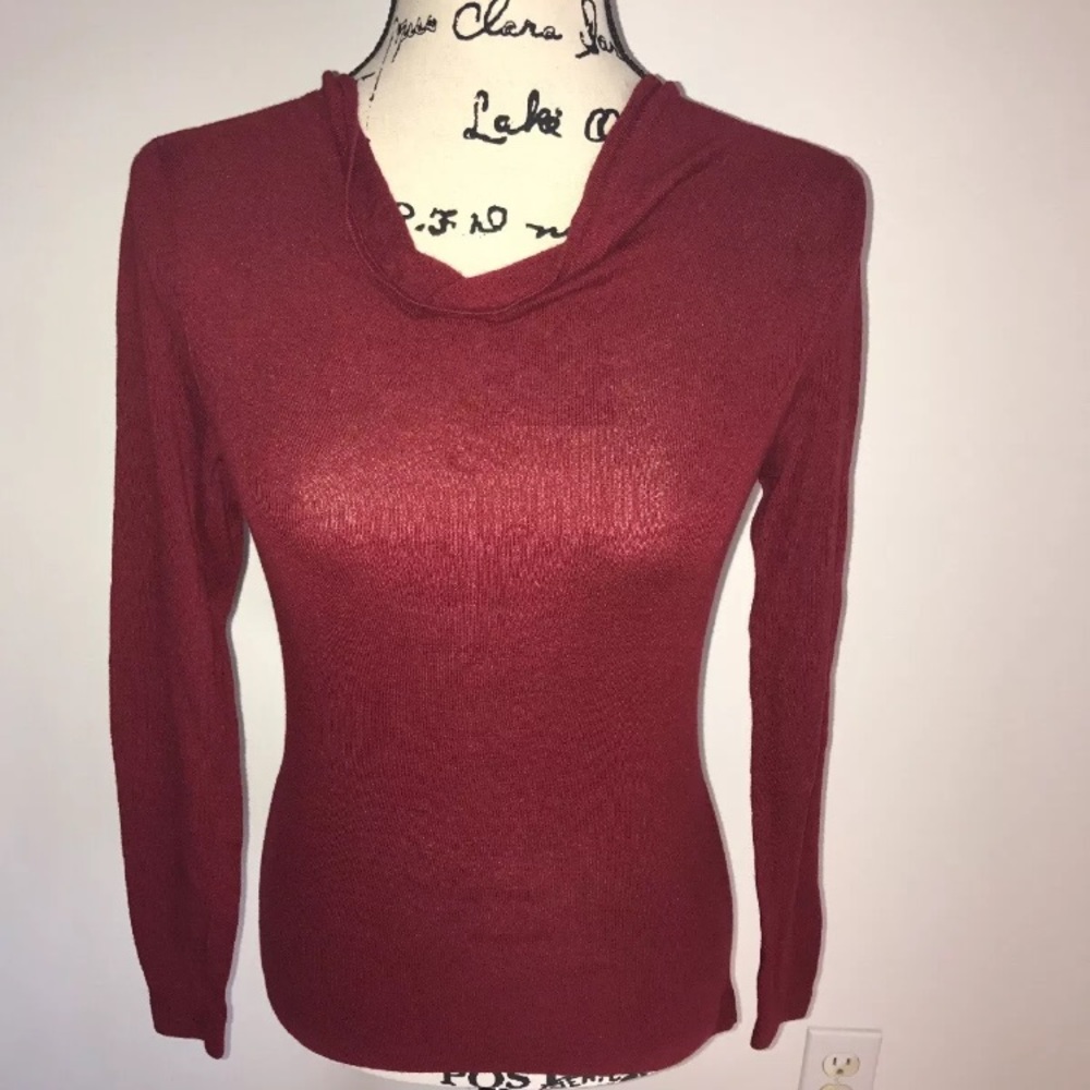 Ann Taylor Petite cowl neck long sleeve top XS