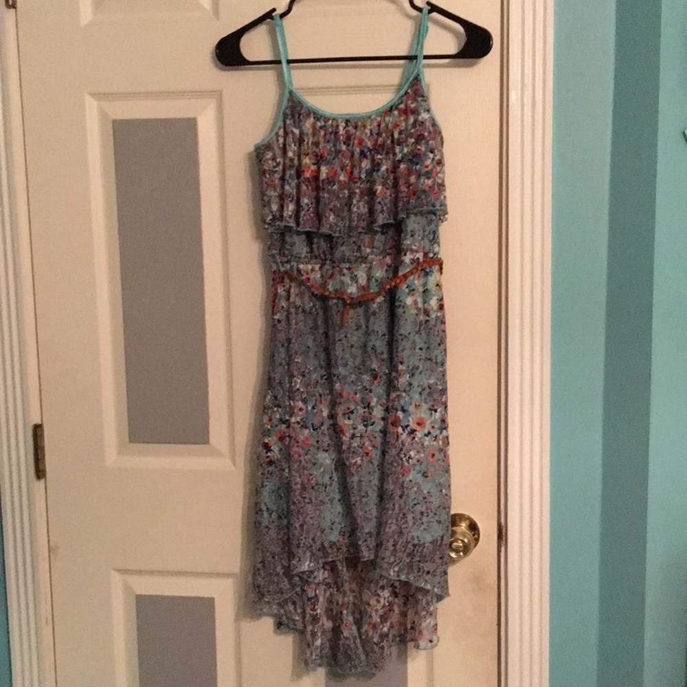 Floral lace hi-low cami dress