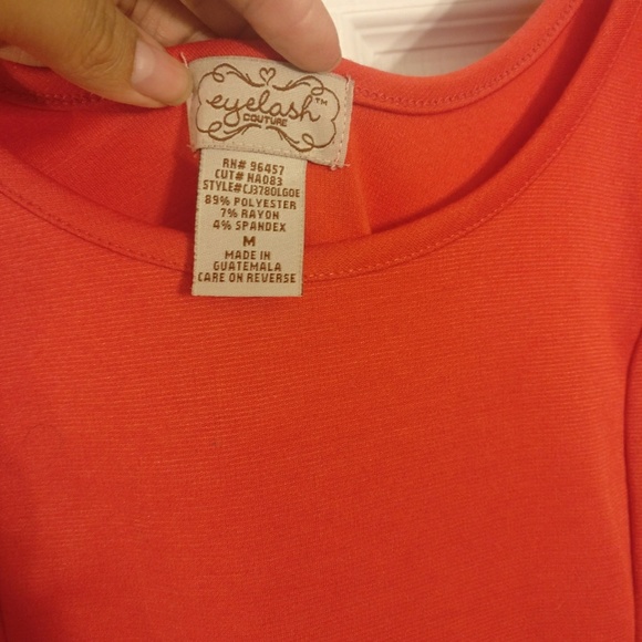 ORANGE PEPLUM HALF SLEEVE TOP - Picture 3 of 3